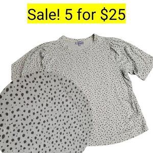 Tee Shirt Soft Blue Animal Print Top on Sale 5 for $25